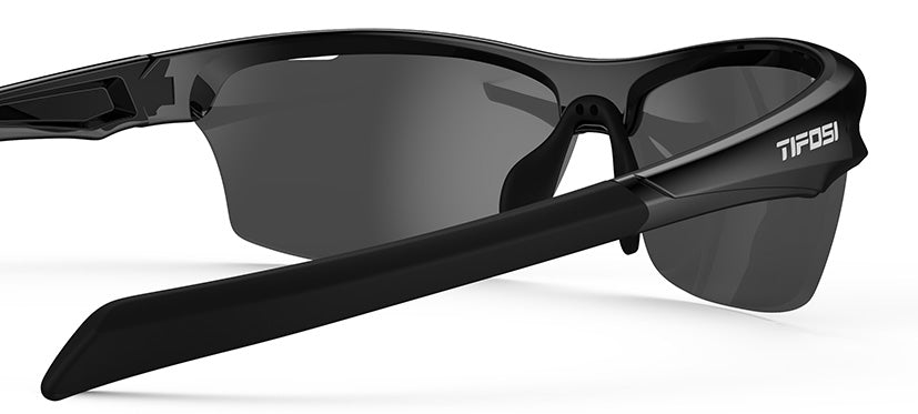 Intense black outdoor sunglass back detail