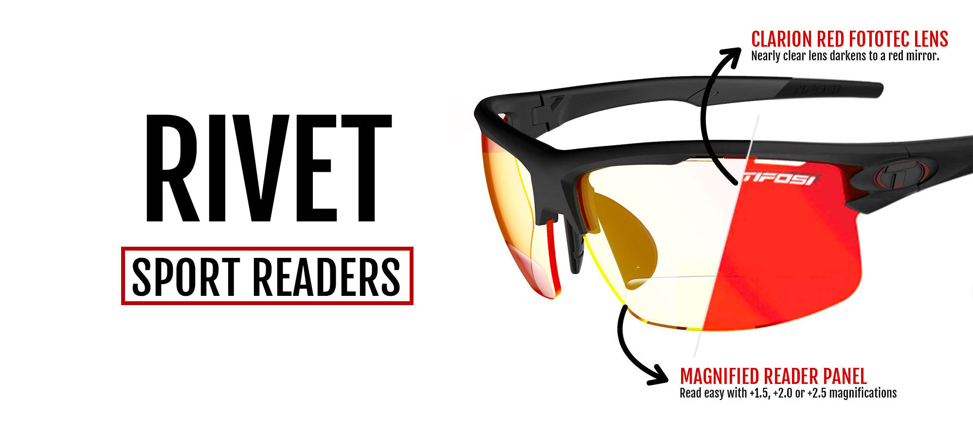 Rivet Sunglasses with readers - call outs